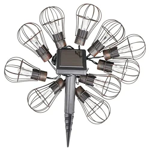 Haushalt International HI 70370 LED Solar Lichterkette - Stylische Solar Lichterkette mit 10 warmweißen Lampen, ideal für stimmungsvolle Abende im Freien. Mit 2 Leuchtfunktionen und einer Gesamtlänge von 3,8 m sorgt sie für eine gemütliche Atmosphäre.