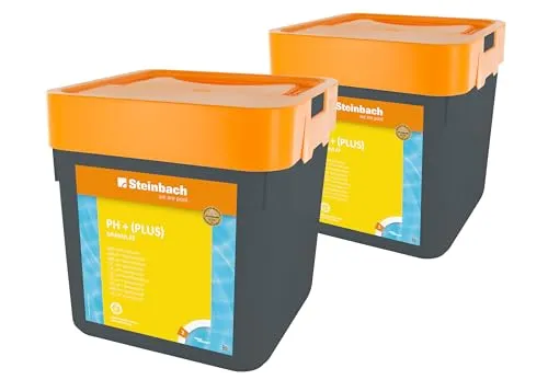 Steinbach Poolpflege pH-Plus Granulat 5 kg - Effektive pH-Wert-Erhöhung für alle Pools - Das pH-Plus Granulat sorgt für die optimale pH-Wert-Einstellung im Poolwasser. Gut löslich und staubreduziert, vereinfacht es die Handhabung und verbessert die Wasserqualität für ein angenehmes Badeerlebnis.