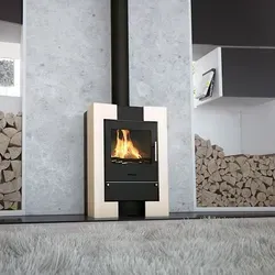 Kaminofen HS Flamingo ESPO 2 Creme - Effizient und Stilvoll - Kaminöfen, 9,2 kW Leistung mit integrierter Scheibenspülung für ungetrübte Sicht auf das Feuer und umweltfreundliches Heizen durch Nachverbrennung.