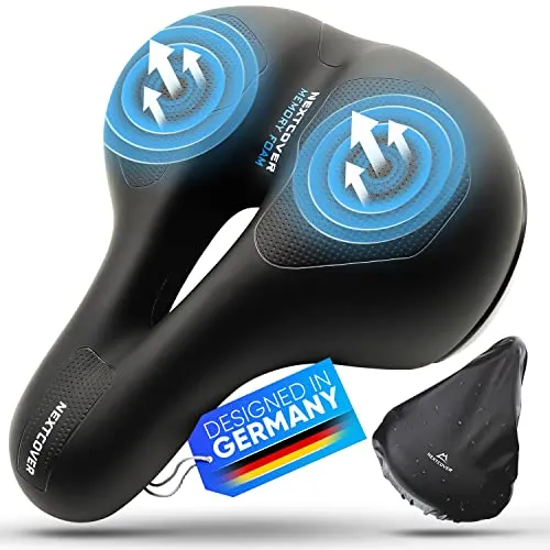 Nextcover Ergonomischer Fahrradsattel mit Memory Foam - Fahrradsattel mit optimalem Komfort durch Memory Foam, ideal für lange Fahrten und ein angenehmes Fahrerlebnis.