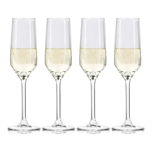 alpina Sektgläser 22cl - Champagner Gläser Set 4 Stück - Auch geeignet als Cava- und Prosecco Gläser - Trinkgläser Set - Spülmaschinenfestes Glas