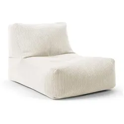 Sitting Point Sitzsack Shara Rock Cord in Beige - Sitzsack für Kinder und Erwachsene, 100x65x65 cm, aus hochwertigem Retro-Flauschcord, gefüllt mit deutschem Qualitäts-Polystyrol, ideal für gemütliches Entspannen.