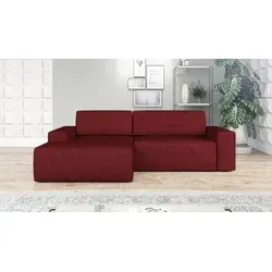 Ecksofa TOTI mit Schlaffunktion in Rotwein - Das Ecksofa TOTI vereint modernes Design mit Funktionalität. Dank der Smart Sleeping-Funktion verwandelt es sich mühelos in ein Bett. Der hochwertige Cord-Bezug und die bequeme Polsterung bieten besonderen Komfort.