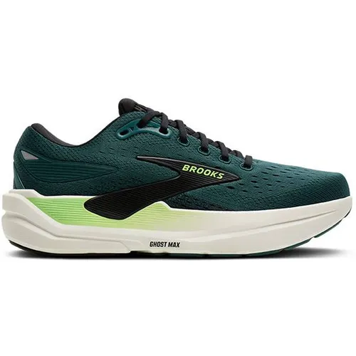 Brooks Herren Ghost Max 3 in Grün - Größe 46.0 - Der Brooks Ghost Max 3 bietet erstklassigen Komfort mit DNA LOFT v3-Dämpfung und elegantem Design aus Mesh und Wildleder. Ideal für Lauf, Freizeit und Alltag – stabil, nachhaltig und stylish!