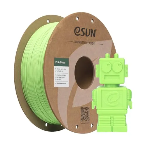 eSUN PLA Filament 1.75mm, PLA Basic 3D Drucker Filament Maßgenauigkeit +/- 0.03mm, 1KG Spule (2.2 LBS) Super Speedy PLA Filament für 3D Drucker, Zartes Grün