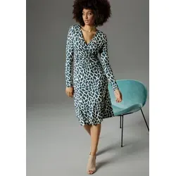 Jerseykleid ANISTON SELECTED - Damen Gr. 46, modisch mit animal-print - Elegantes Jerseykleid von Aniston Selected. Figurbetont, knieumspielend und mit trendigem animal-print. Aus 95% Viskose und 5% Elasthan, ideal für jeden Anlass.
