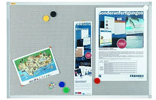 Franken Pinnwand Pin n Mag PM3603 120x90 cm - Mehrzwecktafel mit grauem Filz und Metallgitter, ideal für das Anheften von Infos ohne Einstiche. Montage im Hoch- oder Querformat möglich, inkl. Befestigungsmaterial.
