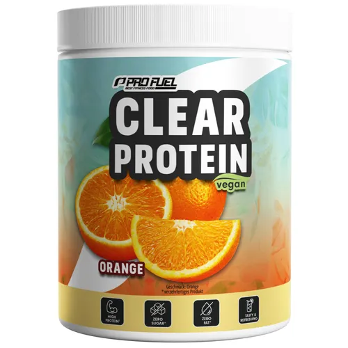 Clear Protein Vegan 360g ORANGE - Erfrischender Protein-Drink - Erbsenproteine mit 56% Protein, 100% vegan und zuckerfrei – der perfekte Durstlöscher für Fitness und Genuss!
