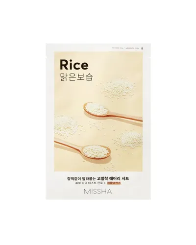 MISSHA Airy Fit Mask Rice - Tuchmaske für strahlende Haut - Sonstige Gesichtspflegeartikel mit atmungsaktivem Reispapier für perfekte Anpassung an das Gesicht, sorgt für glatte und strahlende Haut.