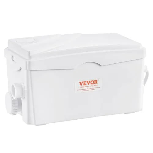 VEVOR Hebeanlage 350 W – Leistungsstarke Abwasserpumpe mit 6000 l/h - Effiziente Abwasserentsorgung: Diese Hebeanlage pumpt bis zu 6000 l/h mit einer maximalen Förderhöhe von 7 m. Ideal für Keller, Küche und Bad. Langlebiger Kupfermotor und geräuschreduzierendes Design sorgen für zuverlässigen Einsatz.