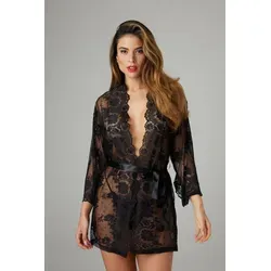CHRISTINE LE DUC Negligé Spitzen-Kimono Graceful schwarz 2XL/3XL - Eleganter Spitzen-Kimono in Schwarz, ideal für besondere Anlässe oder entspannte Abende zu Hause, Größe 2XL/3XL und aus 100% Polyester.