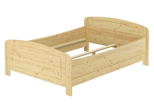 Erst-Holz® Seniorenbett extra hoch 140x200 – Massivholz Kiefer - Betten: Komfortables und stabiles Seniorenbett in extra hoher Ausführung für einfaches Aufstehen, aus hochwertigem Massivholz Kiefer gefertigt.