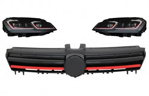 LED Scheinwerfer für VW Golf 7 VII 12-17 GTI-Look - Hochwertige LED-Scheinwerfer im GTI-Design für VW Golf 7 (2012-2017). Ausgestattet mit modernster Technik für optimale Sicht und Sicherheit. Einfache Installation empfohlen durch Fachpersonal.