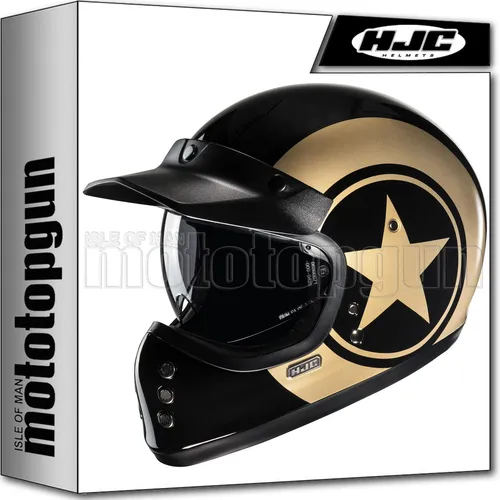HJC V60 Nyx Helm, schwarz-gold, Größe XL für Männer - Leichter und komfortabler Motorradhelm aus fortschrittlichem Fiberglas-Verbundmaterial. Modernes Design mit optimaler Passform, ideal für stilbewusste Fahrer.