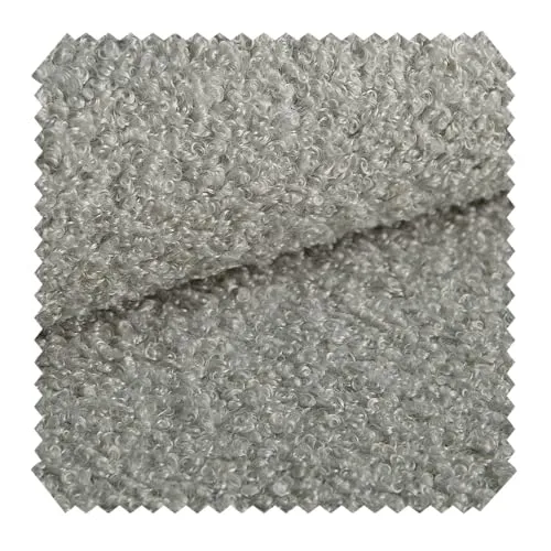 novely® CENTRO Kuschelweicher Bouclé-Stoff, voluminöser Möbelstoff, wasserabweisender und UV-beständiger Polsterstoff, Meterware 1 lfm | Farbe: 02 Hellgrau