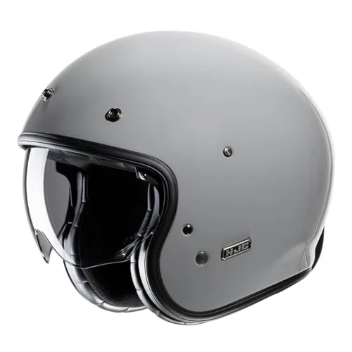 HJC Jethelm V31 NARDO GREY, M - Motorradhelm mit leichter Glasfaser-Außenschale und verbesserter Schlagfestigkeit. Ausgestattet mit interner Sonnenblende und 99% UV-Schutz für optimalen Fahrkomfort.