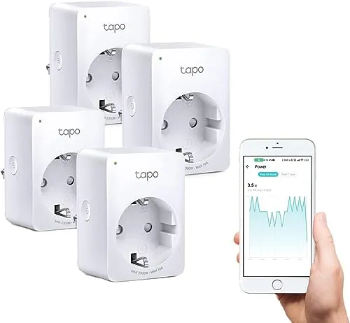 TP-Link Tapo P110 - 4er-Pack Mini Smart-Stecker, intelligente Energieüberwachung und einfache Steuerung über die Tapo-App