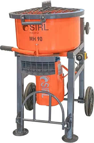 SIRL MH90 Profi Betonmischer 230V - Rührwerke – Zwangsmischer mit 75L Trommelvolumen, ideal für Bauprojekte und hohe Mischqualität bei 1500 Watt Leistung.