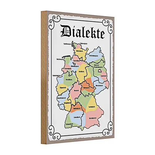 Holzschild Spruch 20x30cm Dialekte Karte Bundesländer