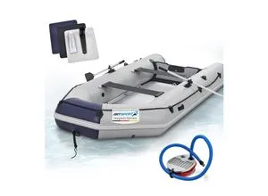 ArtSport Schlauchboot 3,80 m - Aufblasbares Paddelboot für 6 Personen, stabiler Aluboden und inklusive Paddel, Pumpe und Reparaturset