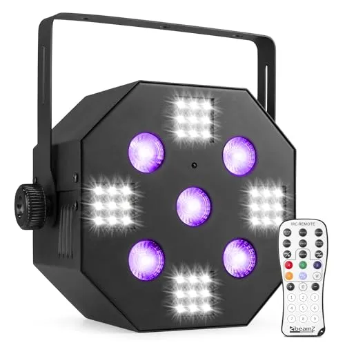 BeamZ MultiAce2, 2-in-1 Lichteffekt, RGB-UV-Stroboskoplicht, Musikgesteuerte Lichtanlage, Lichtbox, Bühnenbeleuchtung, Lichtshow System, Discolicht Partylicht, DJ, Club, Events