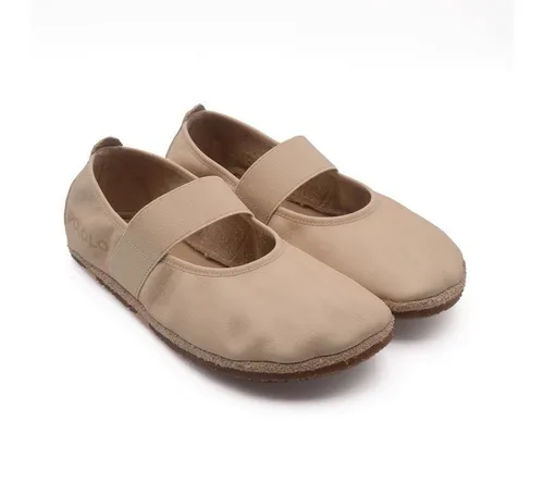 Pololo Damen Barfuß Ballerina Kaya aus natürlich gegerbtem Leder - Damen-Ballerinas aus pflanzlich gegerbtem Leder, ideal für schmalere bis mittelbreite Füße. Flexible, flache Sohle für natürlichen Komfort den ganzen Tag.