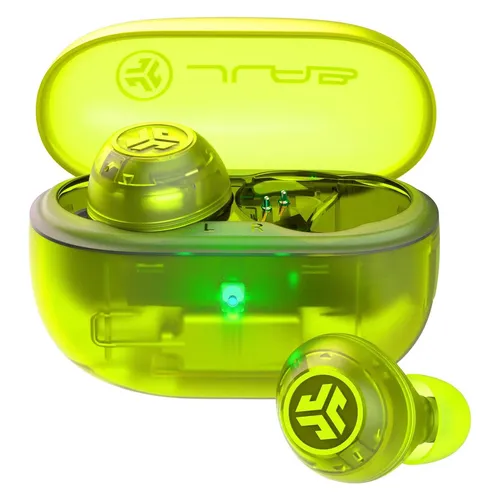 JLab Go Pop ANC Headset - True Wireless Stereo mit aktivem Noise Cancelling - Headset mit aktiver Geräuschunterdrückung für kristallklare Anrufe und bis zu 24 Stunden Wiedergabezeit. IP55 spritzwassergeschützt, ideal für unterwegs.