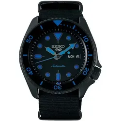 SEIKO Herren Automatik Armbanduhr - SEIKO 5 Sports SRPD81K1 - Stilvolle Automatik-Herrenuhr mit schwarzem Nylonband und 10 ATM Wasserdichtigkeit. Ideal für aktive Herren, die Wert auf Präzision und Design legen.
