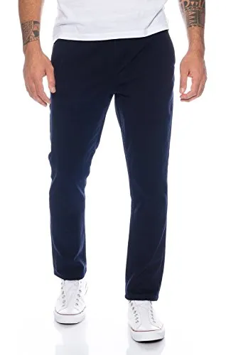 Rock Creek Herren Designer Chino Hose RC-390 Navy W40 L32 - Wanderhosen in Regular Slim Fit, aus hochwertigem, weichem Material für höchsten Tragekomfort und stilvolle Optik.