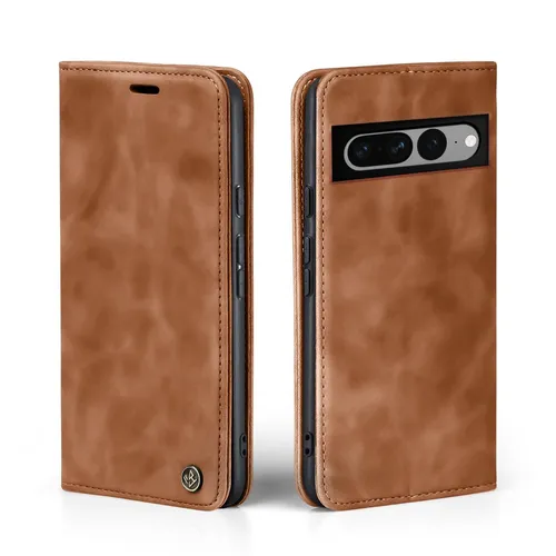Handy Hülle für Google Pixel 7 Pro Klapp Magnet Smartphone Cover Case Braun