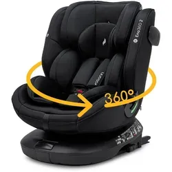 Osann Eno360 2 i-Size – Drehbarer Kindersitz für 40-150 cm (Isofix, All Black) - Flexibler Kindersitz mit 360°-Drehfunktion und Reboard-Nutzung bis 105 cm. Sicher und komfortabel von Geburt an bis ins Vorschulalter. Einfache Handhabung dank Isofix-Befestigung und Top-Tether.