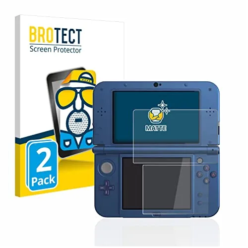 BROTECT Entspiegelungs-Schutzfolie für Nintendo New 3DS XL (2 Stück) Matte Displayschutz-Folie, Anti-Reflex, Anti-Fingerprint