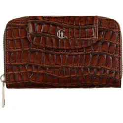 Brieftasche Canaletto PD1445s299 - Braun - Elegante Damen-Geldbörse aus hochwertigem Narbenleder mit Krokoprägung. Mit RFID-Schutz für Ihre Karten und 15 Fächern für optimale Ordnung. Ideal für stilbewusste Frauen, die Funktionalität schätzen.