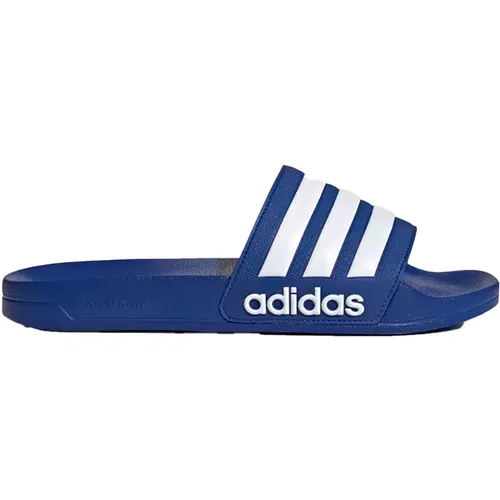 adidas Adilette Shower Sandalen Dunkel Blau - Komfort für die Dusche - Badeschuhe mit rutschfester Sohle und schnelltrocknendem Material, ideal für Schwimmbad und Wellness.