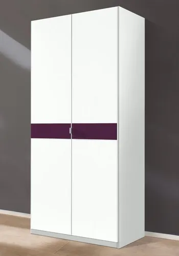 Kleiderschrank PRIESS "Madrid" - Moderner Drehtürenschrank in Weiß mit dekorativen Brombeerglas-Türen, ideal für stilvolle Schlafzimmer. Bietet viel Stauraum und ist erweiterbar mit Schrankaufsatz.