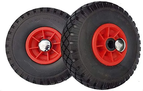 PU Rad + Befestigung pannensicher für Bollerwagen und Sackkarre - Vollgummireifen (260x85 mm) für zuverlässige Nutzung ohne Pannen, ideal für Bollerwagen und Sackkarren.