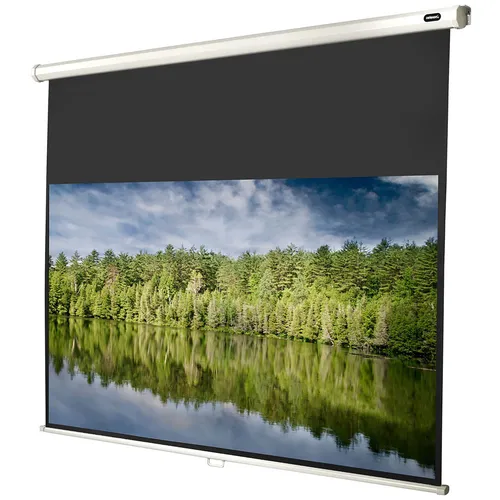 celexon Economy Rollo-Leinwand 90" | 4K und Full-HD für Heimkino & Büro - Beamer-Leinwände mit manuell ausziehbarer Leinwand, ideal für homogene Bilder und gute Farbdarstellung bei Meetings oder Filmabenden. Smartes Handling mit Feder-Rückzug für flexible Formate.