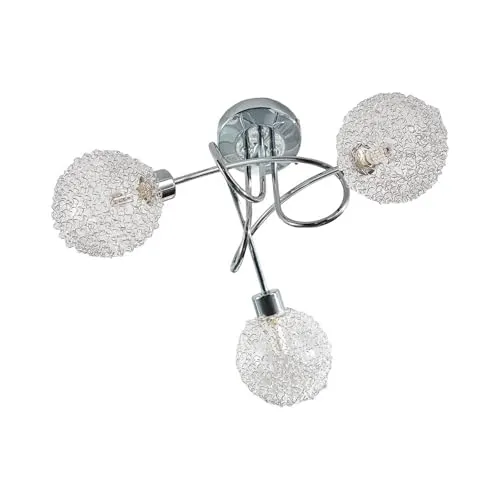 Lindby Deckenleuchte Ticino, dimmbar, 3-flammig - Moderne Deckenleuchte aus Metall und Glas, perfekt für junge Wohnstile. Mit dimmbarer Funktion für individuelle Lichtatmosphäre. Hinweis: Leuchtmittel nicht inklusive.