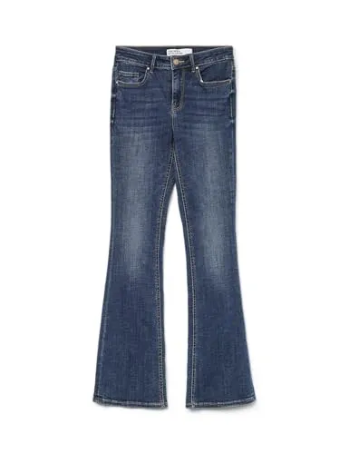 Bootcut-Jeans VERO MODA "VMFLASH MR FLARED JEANS LI3110 GA NOOS" - Modische Damen-Bootcut-Jeans in Dark Blue Denim, perfekte Passform mit extra-engem Schnitt und vielseitigen Kombinationsmöglichkeiten für jeden Anlass.