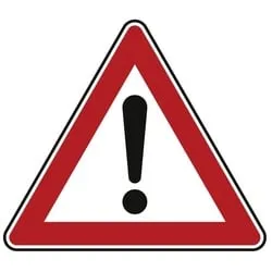 Verkehrszeichen Nr. 101 Gefahrstelle - Schilder für die Sicherheit im Straßenverkehr, erhältlich mit unterschiedlichen Folientypen und drei Seitenlängen für optimale Sichtbarkeit.