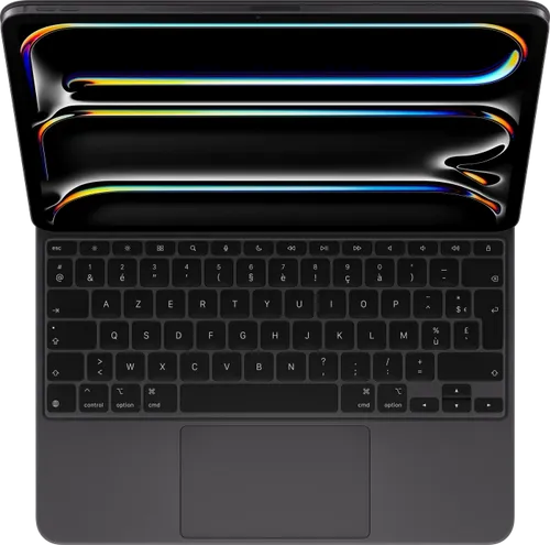 Apple Magic Keyboard - Tastatur und Foliohülle - mit Trackpad - hinterleuchtet - Apple Smart connector - AZERTY - Französisch - Schwarz - für 13-inch iPad Pro (M4)