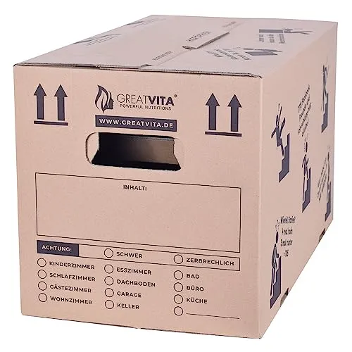 20x Umzugskartons 2-wellig extra stabil - Versand- & Umzugskartons, ideal für Umzüge und Lagerung, tragfähig bis 40 kg, aus 100% recycelter Pappe für umweltbewusste Kunden.