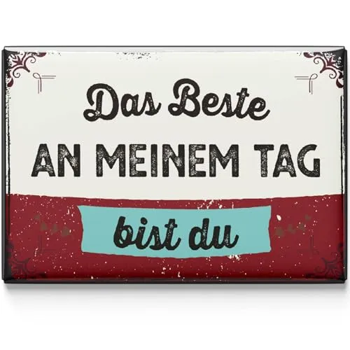 LANOLU Kühlschrankmagnete lustig- Das Beste bist du - lustige Magnete mit Sprüchen und witzigen Motiven 8x5,5cm