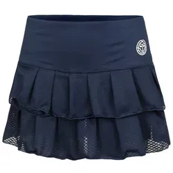 BIDI BADU Tennisrock Crew Pleated blau L - Sportlicher Tennisrock in dunklem Blau, gefertigt aus 80% Polyester und 20% Elasthan. Ideal für ein angenehmes Tragegefühl und optimale Bewegungsfreiheit auf dem Platz.