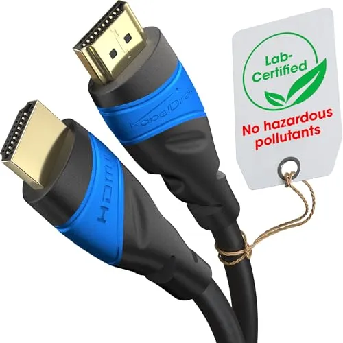 KabelDirekt – 4K HDMI-Kabel – 12,5m – Entwickelt in Deutschland – Für jedes HDMI Kabel Setup (4K@60Hz, High Speed HDMI mit Ethernet, Blu-ray, PS5, Xbox Series, Switch)