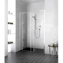 Kermi LIGA 2-teilig Gleittür bodenfrei 185 cm - Duschkabine LIGA mit hochwertigem 5 mm Einscheiben-Sicherheitsglas, ideal für Nischen und Ecken. Leicht zu reinigen dank schwenkbarem Gleittürsegment und Pflegeleicht-Beschichtung KermiCLEAN.