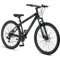 Licorne Bike Thunder Premium Mountainbike 27.5 Zoll - Schwarz - Sportliches Hardtail Mountainbike mit Shimano 21 Gang und hydraulischen Scheibenbremsen. Ideal für Abenteuer in der Natur und auf Trails.