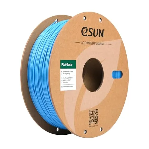 eSUN PLA Filament 1.75mm, PLA Basic 3D Drucker Filament Maßgenauigkeit +/- 0.03mm, 1KG Spule (2.2 LBS) Super Speedy PLA Filament für 3D Drucker,Hellblau