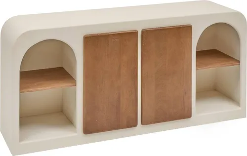Atmosphera Sideboard 2-türig Sienna beige mit 8 Ebenen - Stylisches Sideboard in Beige, bietet viel Stauraum mit 8 Ebenen für eine optimale Organisation. Ideal für Ihr Wohnzimmer oder Esszimmer.