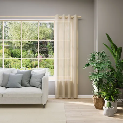 Neutex for you! Vorhang nach Maß EVA (1 St), transparent mit eleganten Ösen - Der Vorhang EVA von Neutex for you! kombiniert elegante Leichtigkeit mit einfacher Handhabung. Der transparente Uni-Voile bringt sanfte Lichtreflexe in jeden Raum und schafft eine freundliche Atmosphäre – perfekt für stilvolle Fensterdekoration.